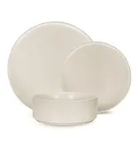 Brilliant 12-Piece Beige Ribbed Dinnerware Set