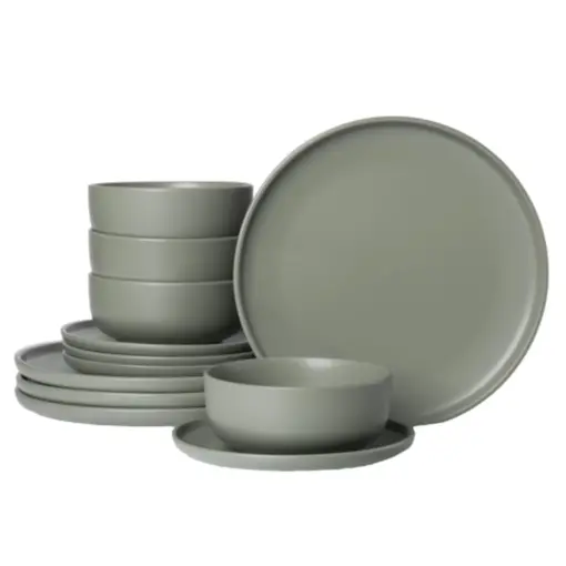 Brilliant Mirage Olive Green 12-Piece Dinnerware Set