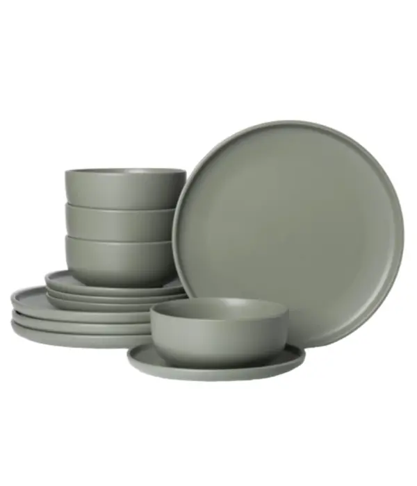 Brilliant Ensemble de vaisselle Mirage Vert Olive 12 pièces