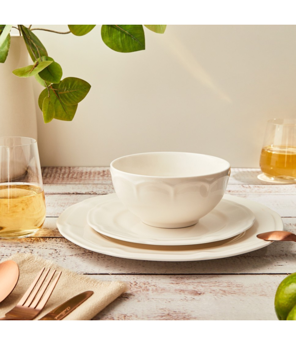 Brilliant Rococo Beige 12-Piece Dinnerware Set