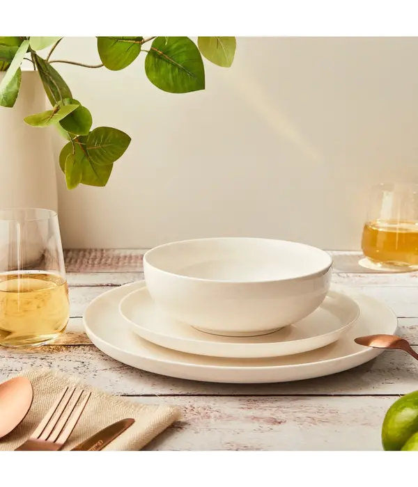 Brilliant Ensemble de vaisselle Bistro Blanc 12 pièces