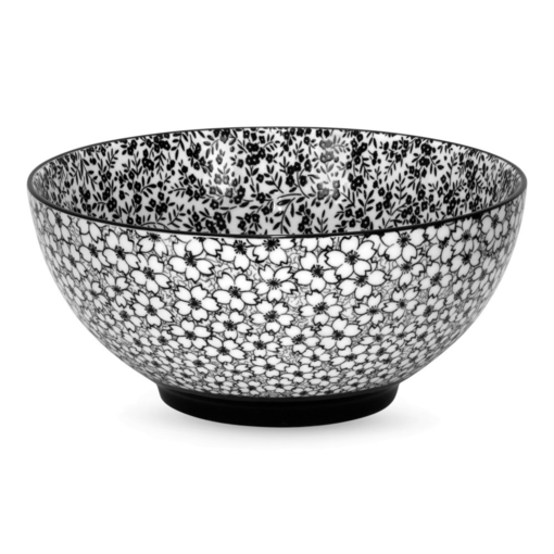 Brilliant Daisy Black Porcelain Bowl 20 cm