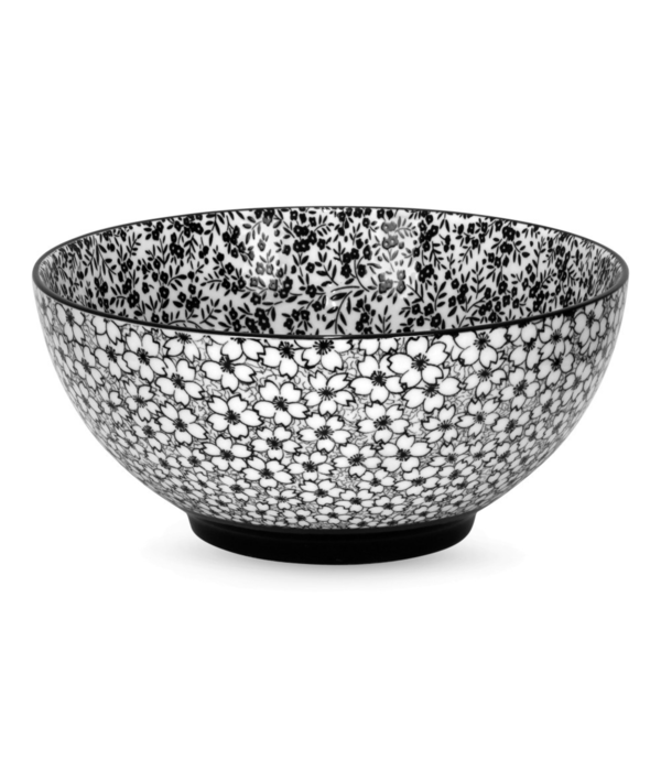 Brilliant Bol en porcelaine Daisy Noir 20 cm