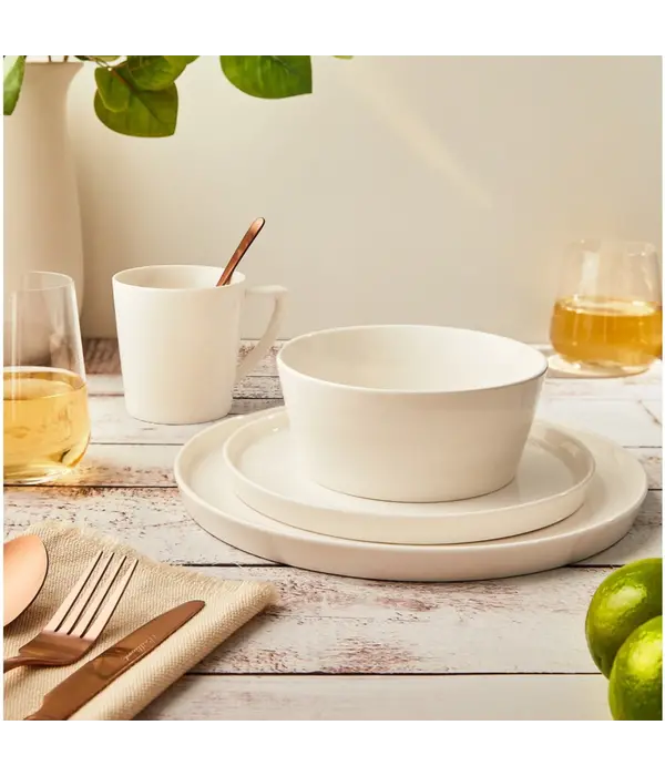 Brilliant Loft White 16-Piece Dinnerware Set
