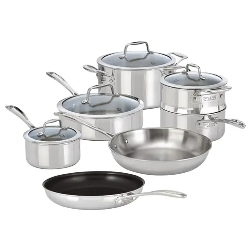 Zwilling ZWILLING Vista Clad 10-Piece Cookware Set with Bonus Nonstick Fry Pan