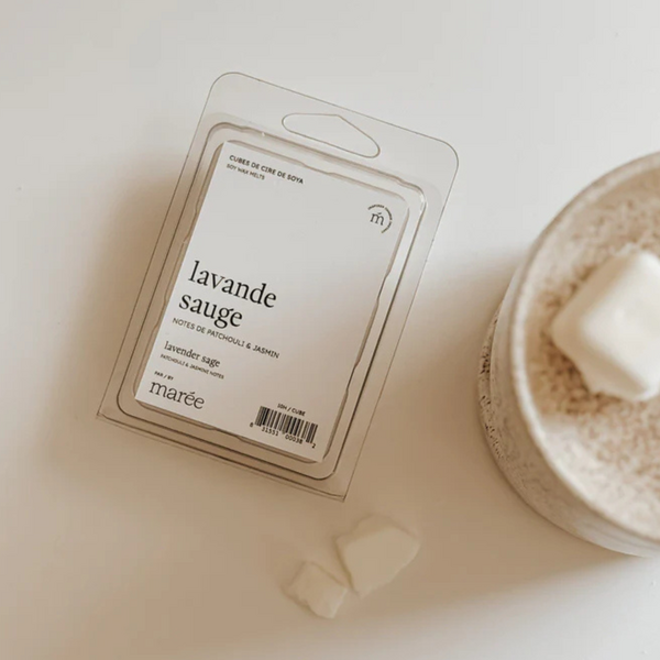 Pastilles de cire de soya Lavande sauge de Marée Chandelles