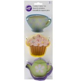 Wilton Wilton Tea Party Colored Metal Cutter Set, 3-Piece