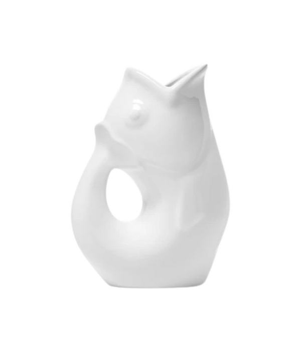 Gurgle Pot White Drink Pitcher 42oz