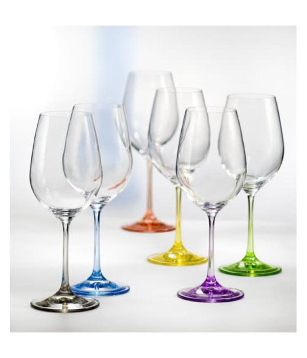 Bohemia David Shaw Set of 6 Rainbow Wine Glasses