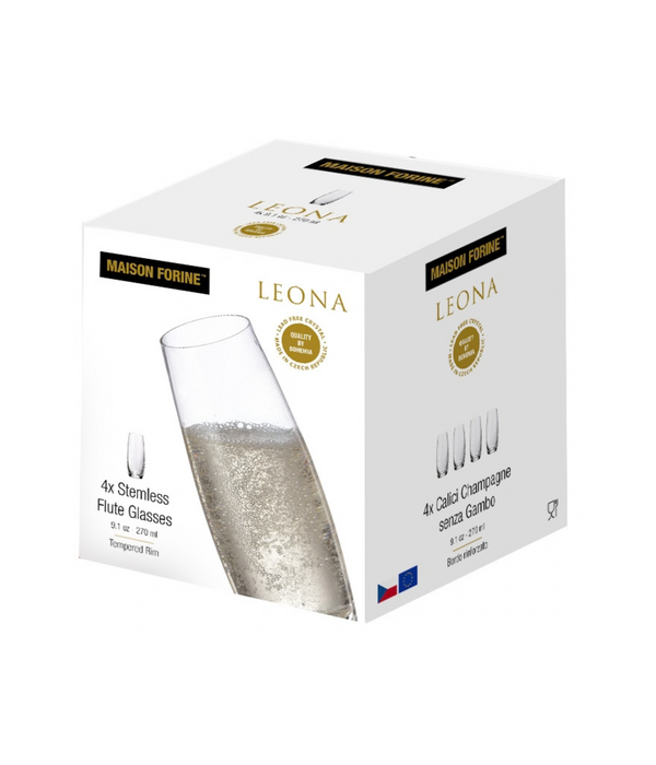 Verres à champagne sans Pied 270 ml, ens/4 de Maison Forine