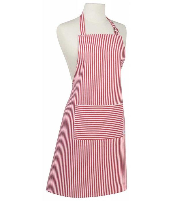 Now Designs Now Designs Basic Cotton Kitchen Chef's Apron, Narrow Stripe Red Print