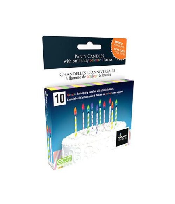 Rainbow Moments Pastel Color Flame Birthday Candles, Set of 10