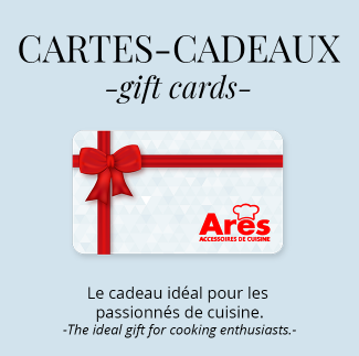 Offrez une carte-cadeau ARES pour les « foodies » de votre vie ! Plusieurs choix de cartes-cadeaux sont possibles. 