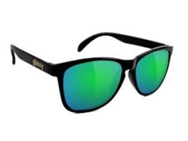 Glassy Glassy Deric Polarized Matte Mirror Glasses - Black/Green