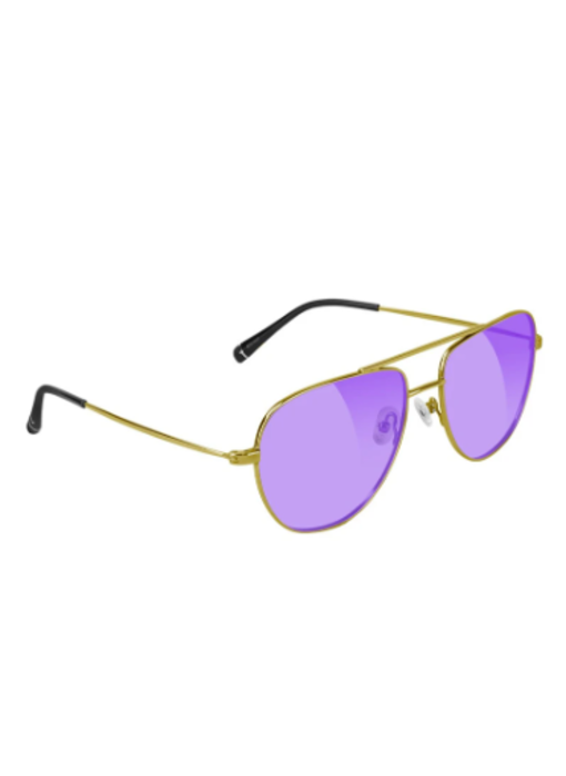 Glassy Neen Premium Plus Sunglasses - Gold/Purple