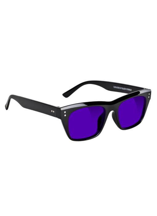 Glassy Santos Polarized Sunglasses - Black/Purple
