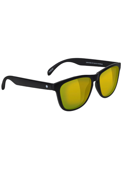 Glassy Deric Polarized Sunglasses - Matte Black/Gold Mirror