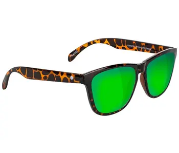 Glassy Deric Polarized Sunglasses - Tortoise/Green Mirror