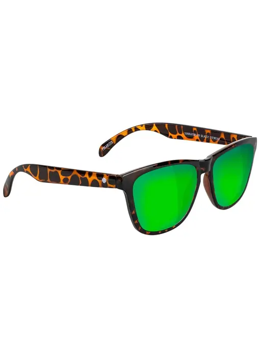 Glassy Deric Polarized Sunglasses - Tortoise/Green Mirror