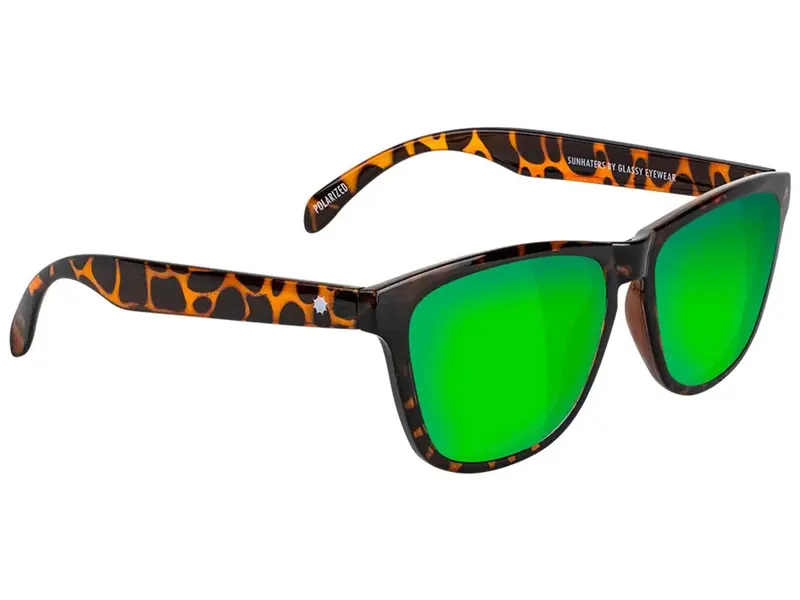 Glassy Glassy Deric Polarized Sunglasses - Tortoise/Green Mirror