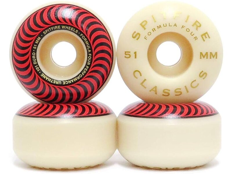 Spitfire Spitfire F4 101D Classic Wheels -White/Red 51mm