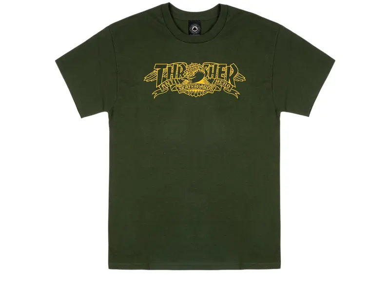 Thrasher Thrasher x Antihero Mag Banner T-Shirt - Forest Green