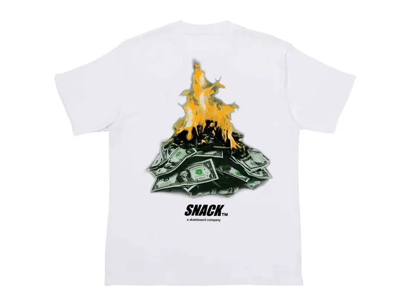 Snack Skateboards Snack Burning Money - White