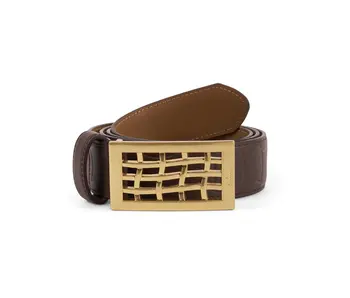 Dime Heavyweight Leather Belt - Brown