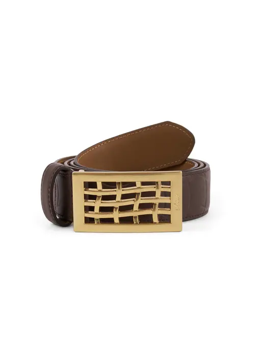 Dime Heavyweight Leather Belt - Brown