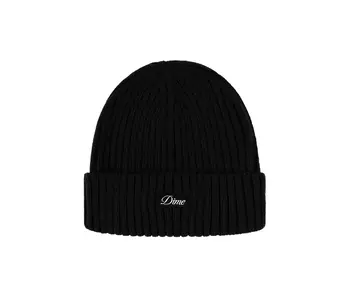 Dime Cursive Fold Beanie - Black