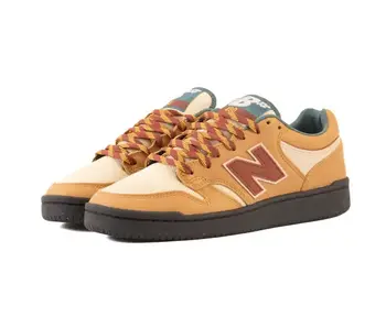 New Balance Numeric 480 Shoes - Tan/Burgundy