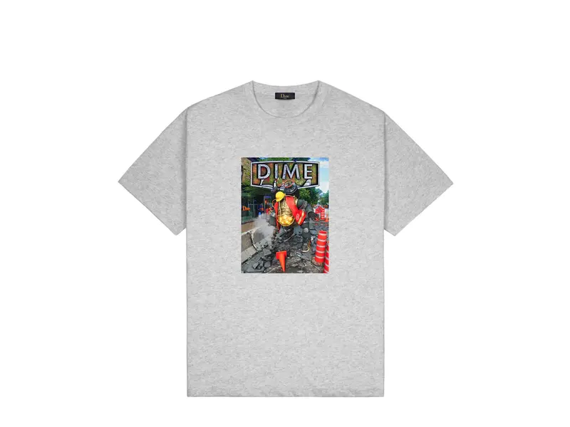 Dime MTL Dime Pothole T-Shirt - Heather Grey