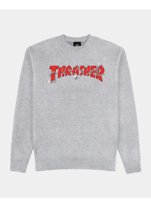 Thrasher Chains By Daniel Shepard - Crewneck - Sport Grey