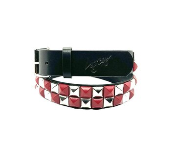 Loosey Checkered Stud Belt - Red