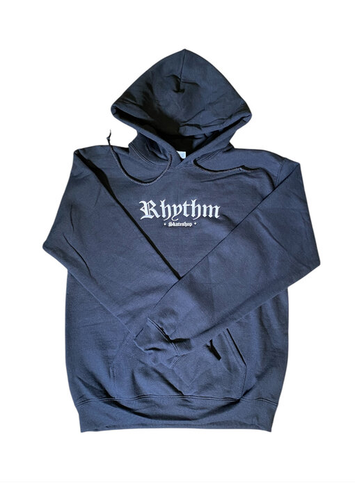 Rhythm Embroidered Old English Black Hoodie