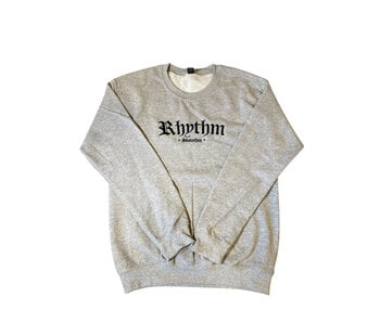 Rhythm Embroidered Old English Grey Crewneck