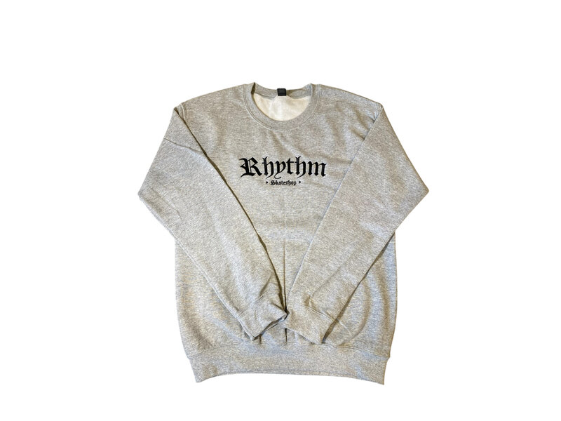 Rhythm Skateshop Rhythm Embroidered Old English Grey Crewneck