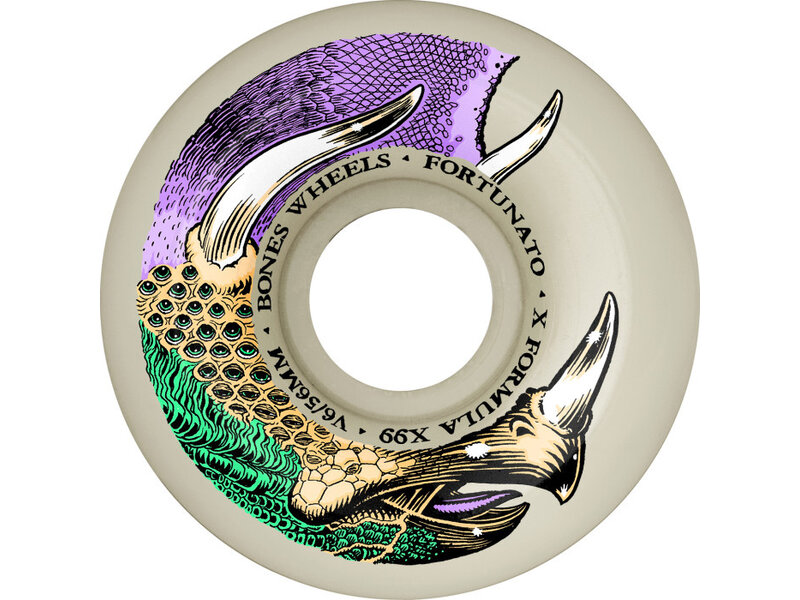Bones Bones X-Formula Fortunato Dino-Sortas V6 Widecut 99A Wheels - 56MM