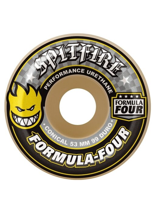 Spitfire F4 99D Conical Yellow Print Wheels