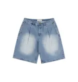 Dime MTL Dime Pleated Denim Shorts - Blue Washed