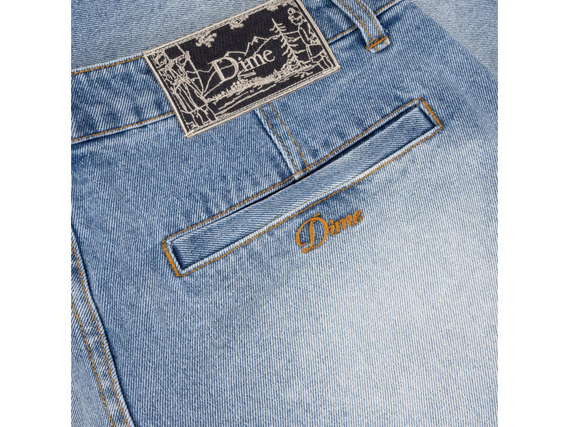 Dime MTL Dime Pleated Denim Shorts - Blue Washed
