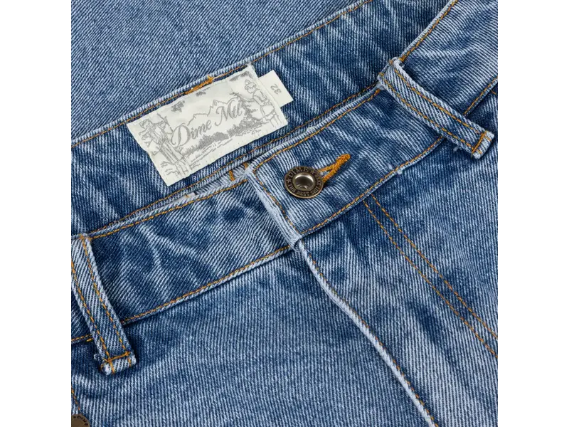 Dime MTL Dime Pleated Denim Shorts - Blue Washed
