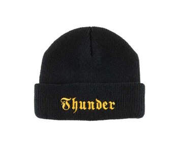 Thunder Evil Embroidered Beanie - Black/Yellow