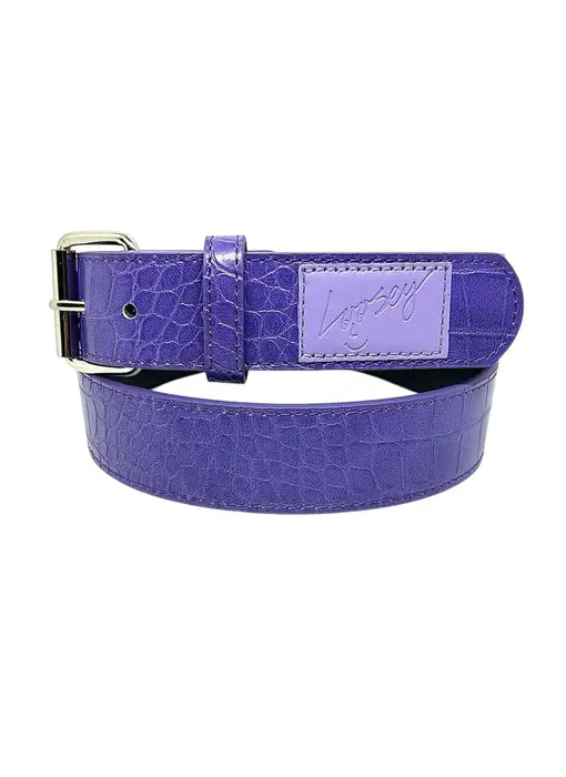 Loosey Croc Skin Belt - Purple