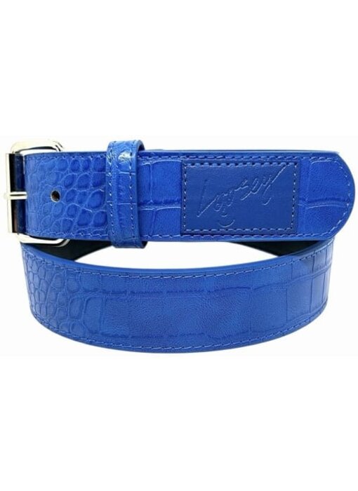 Loosey Croc Skin Belt - Blue