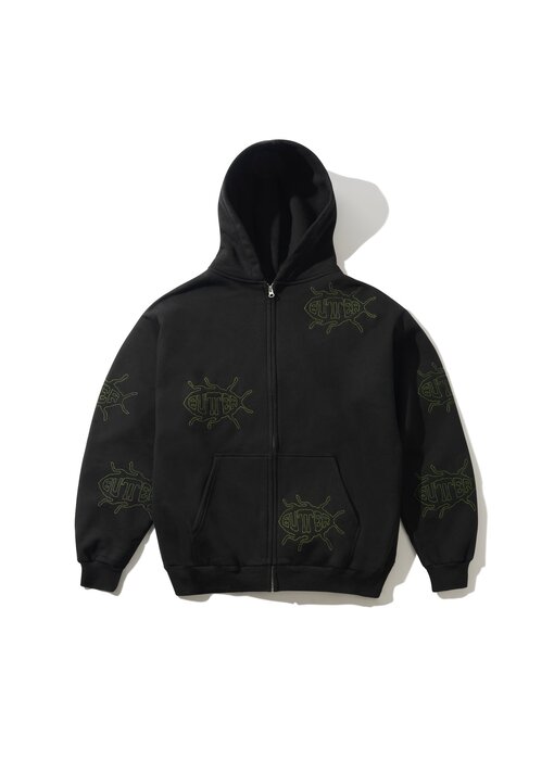 Butter Roach Zip-Thru Hoodie - Black L