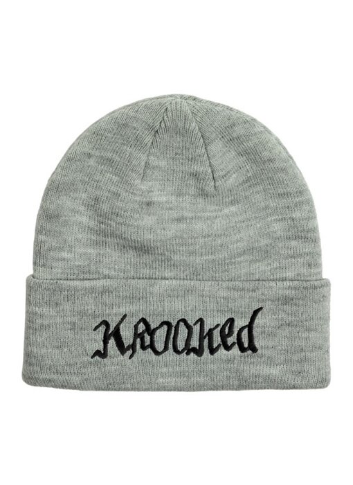 Krooked Double Ok Script Beanie - Grey