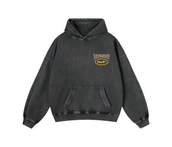 Huf Meltdown Heavyweight Washed Black Hoodie -