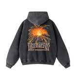 huf Huf Meltdown Heavyweight Washed Black Hoodie -