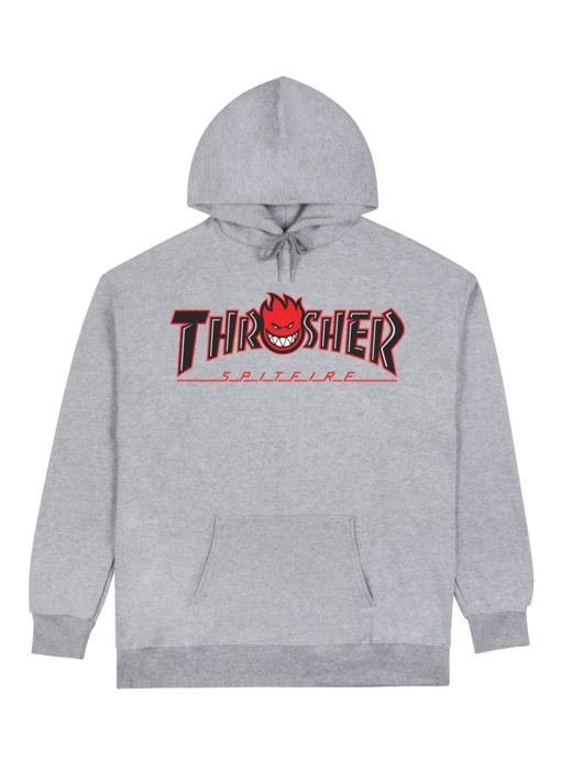 Thrasher x Spitfire Big Head Outline Grey Hoodie -